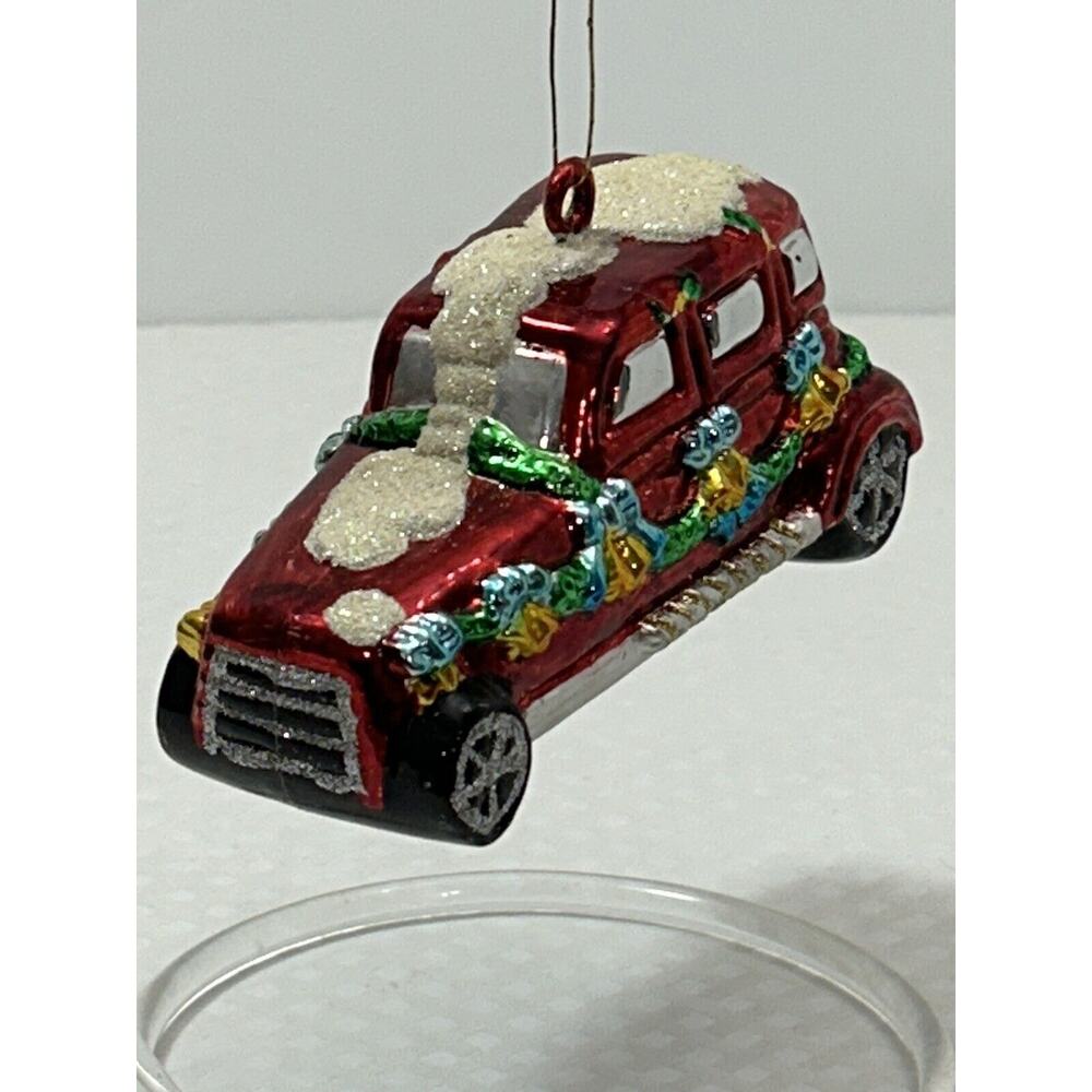 Vintage Granny‎ Core Plastic Red Station Wagon Holiday Christmas Tree Ornament